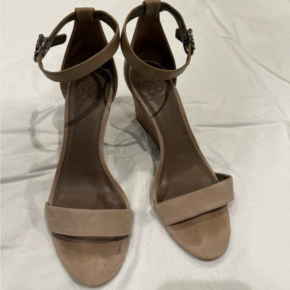 Tory Burch Tan Wedge Sandals